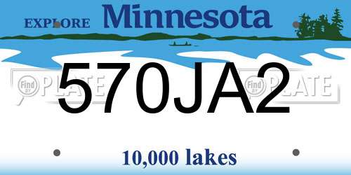 570JA2 Minnesota License Plate