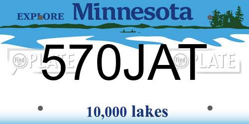 570JAT Minnesota License Plate