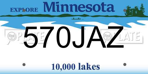 570JAZ Minnesota License Plate
