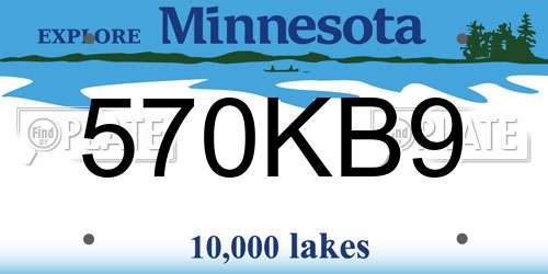 570KB9 Minnesota License Plate