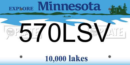 570LSV Minnesota License Plate