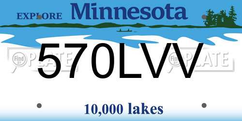 570LVV Minnesota License Plate