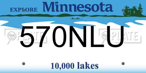 570NLU Minnesota License Plate