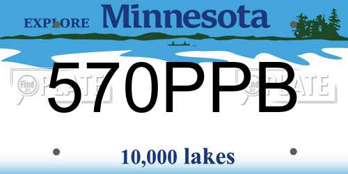 570PPB Minnesota License Plate