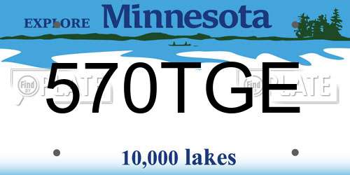 570TGE Minnesota License Plate