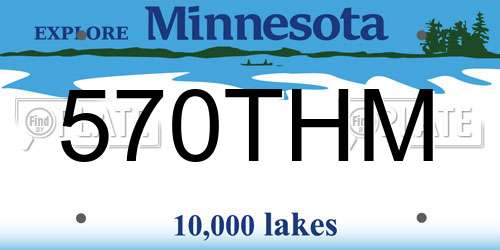 570THM Minnesota License Plate