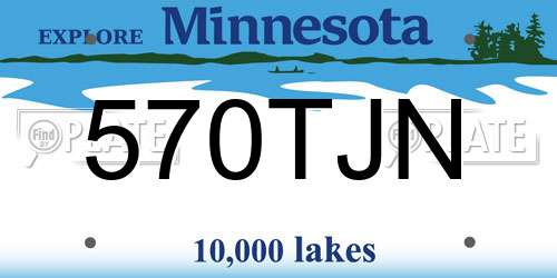 570TJN Minnesota License Plate