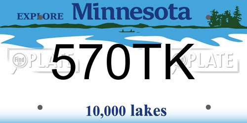 570TK Minnesota License Plate