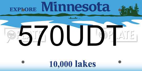570UDT Minnesota License Plate