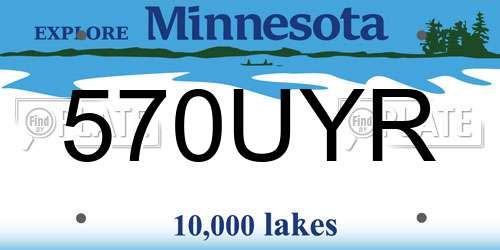 570UYR Minnesota License Plate