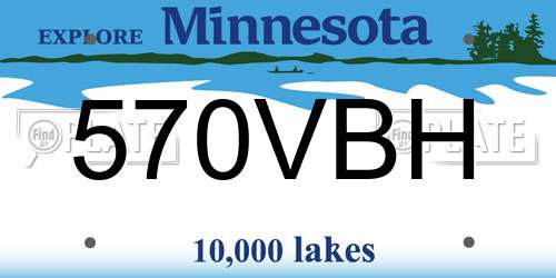 570VBH Minnesota License Plate