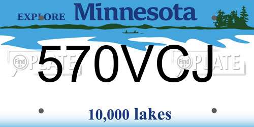 570VCJ Minnesota License Plate