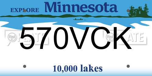 570VCK Minnesota License Plate