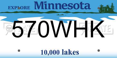 570WHK Minnesota License Plate