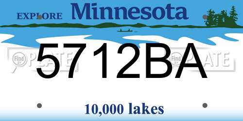 5712BA Minnesota License Plate