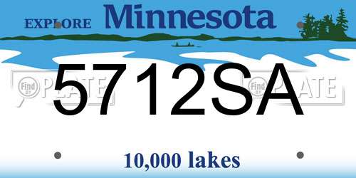 5712SA Minnesota License Plate
