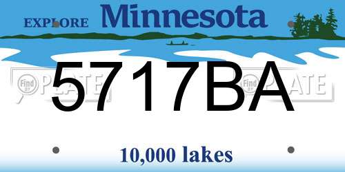 5717BA Minnesota License Plate