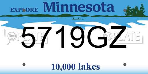 5719GZ Minnesota License Plate