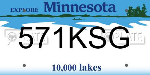 571KSG Minnesota License Plate