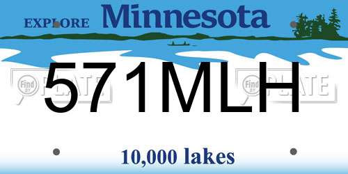 571MLH Minnesota License Plate
