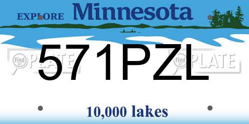 571PZL Minnesota License Plate
