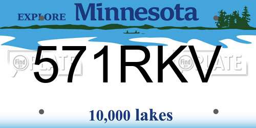 571RKV Minnesota License Plate