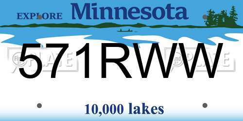 571RWW Minnesota License Plate