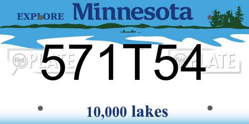 571T54 Minnesota License Plate