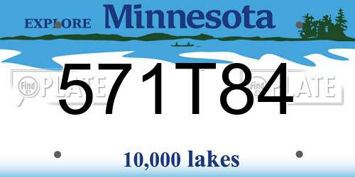 571T84 Minnesota License Plate