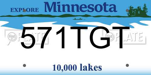571TGT Minnesota License Plate