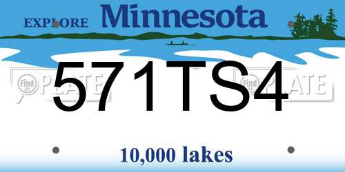 571TS4 Minnesota License Plate