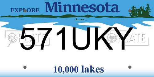 571UKY Minnesota License Plate