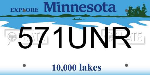 571UNR Minnesota License Plate