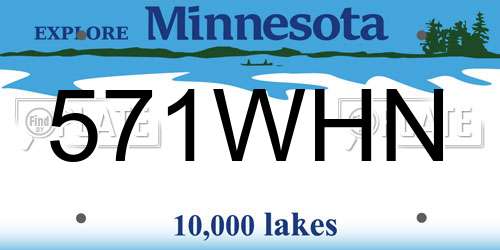571WHN Minnesota License Plate