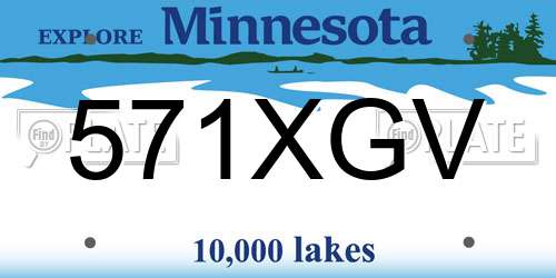 571XGV Minnesota License Plate