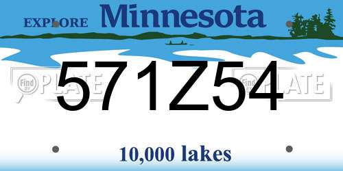 571Z54 Minnesota License Plate