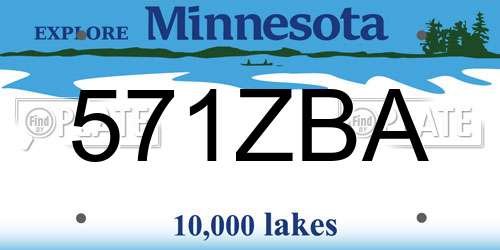 571ZBA Minnesota License Plate
