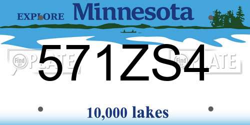 571ZS4 Minnesota License Plate