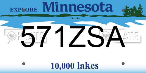 571ZSA Minnesota License Plate