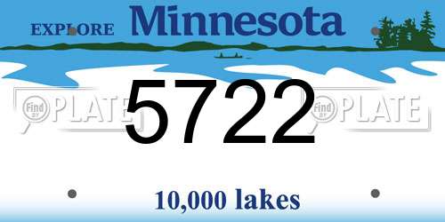 5722 Minnesota License Plate