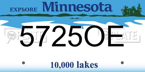 5725OE Minnesota License Plate
