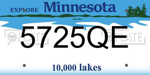 5725QE Minnesota License Plate
