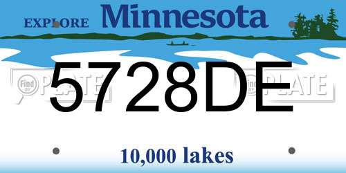 5728DE Minnesota License Plate
