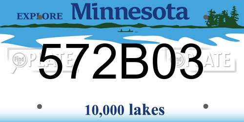 572B03 Minnesota License Plate