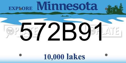 572B91 Minnesota License Plate
