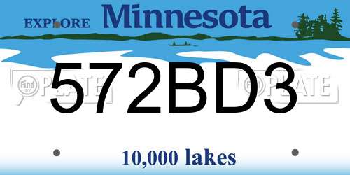 572BD3 Minnesota License Plate