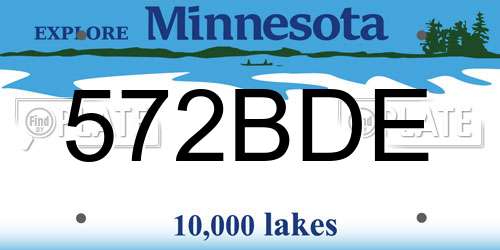 572BDE Minnesota License Plate
