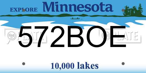 572BOE Minnesota License Plate