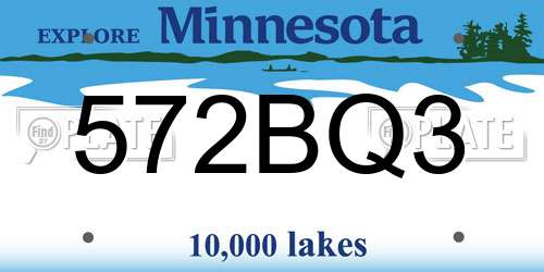 572BQ3 Minnesota License Plate