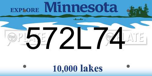 572L74 Minnesota License Plate